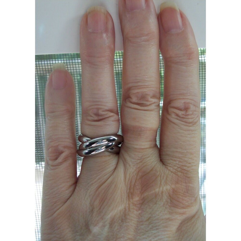 Russian Intertwined Wedding Rings Stainless Steel High Polished - Picture 9 of 14